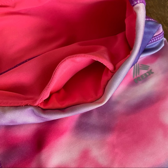 Women multi-colored Capri leggings.  Bright colors that are camouflage designed. - Picture 2 of 3